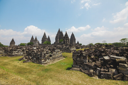 Ancient Prambanan Temple Complex in Indonesia