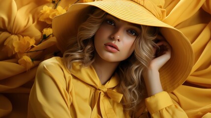 Embracing the Autumn Breeze with Style yellow background
