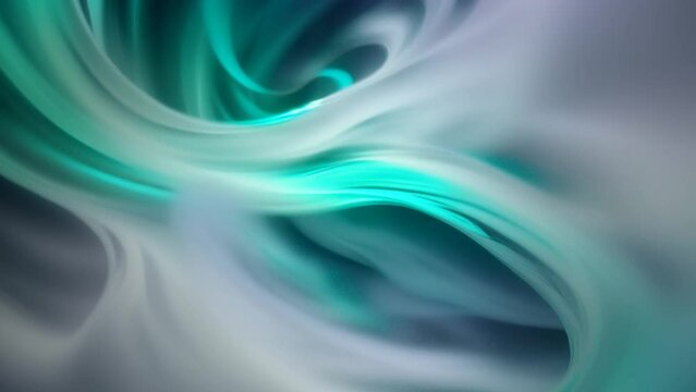 Swirling Teal and White Smoke Looping Background 