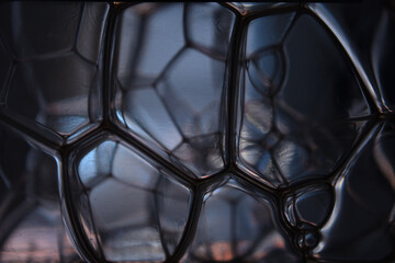 Futuristic sci-fi chrome mollecular structure. Abstract liquid cells texture.