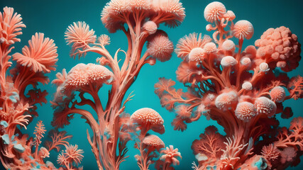 red coral reef - obrazy, fototapety, plakaty
