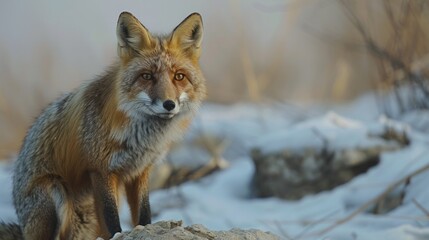 Fototapeta premium A fox animal on a isolated background