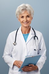 female doctor in a white coat portrait Generative AI - obrazy, fototapety, plakaty