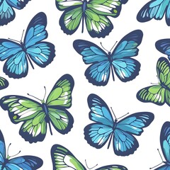 Seamless butterflies pattern background