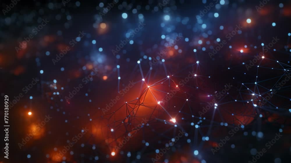 Poster 3D rendering of abstract technology digital background. Network connection structure, Abstract technology background. Big data visualization. Graphic concept for your design, AI Generated