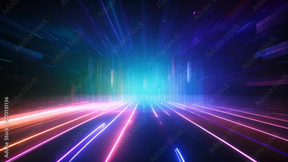 Poster abstract technology background, glowing lines in the dark, computer generated images, abstract techn
