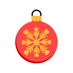 Christmas Ball Flat Illustration