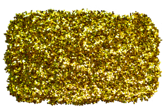 Cut out golden glitter in round shape with transparrent background,