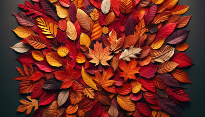 Autumns Palette A Tapestry of Fall Leaves in Warm Hues