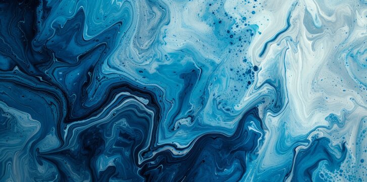 Fluidity in Blue: Abstract Art Background Featuring Liquid Fluid Grunge Texture