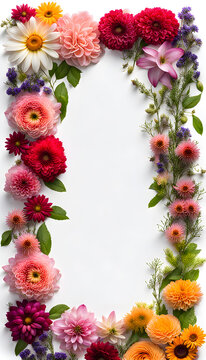 Phone image of beautiful border frame of wreaths and flowers