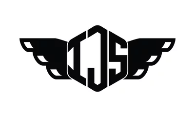 Foto auf Alu-Dibond IJS polygon wings logo design vector template. © Gakiya