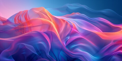Mesmerizing dynamic motion abstract iridescent neon wave with colorful gradient. Futuristic vibes for captivating visuals. - obrazy, fototapety, plakaty