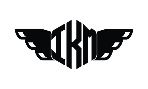 IKM polygon wings logo design vector template.