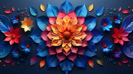 Colorful mandala illustration as spirituality concept