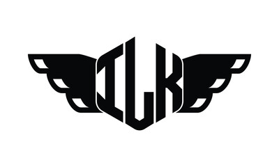 ILK polygon wings logo design vector template.