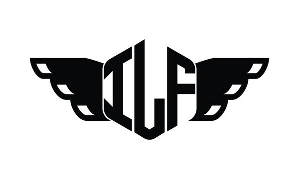 ILF polygon wings logo design vector template.