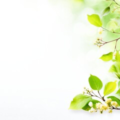 Delicate botanical design with white flowers and green leaves, perfect for a fresh and natural wallpaper or notepad sheet.Floral Botanical Wallpaper Design