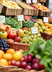 fruits and vegetables. Regional organic store, farmer's market