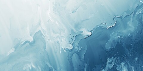 Serene abstract blue paint background featuring liquid fluid grunge texture. Calming and tranquil artistic composition.