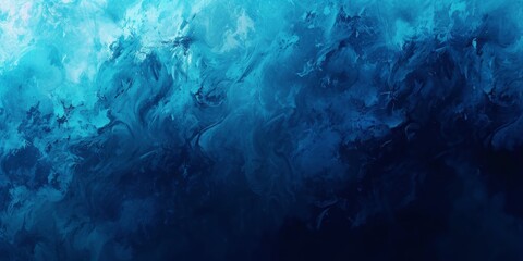 Tranquil and calming abstract blue paint background with liquid fluid grunge texture. Serene artistic composition. - obrazy, fototapety, plakaty