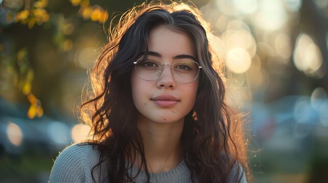 A woman with glasses