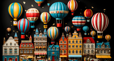 an image of a bunch of hot air balloons - Powered by Adobe