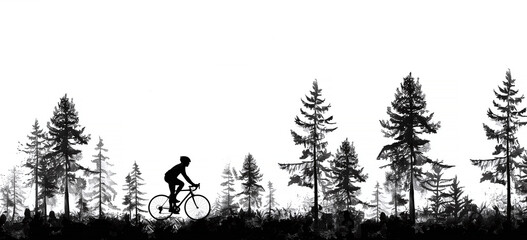 Solitary Cyclist, Forest Trail