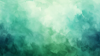 Abstract Watercolor Teal and Green Background, green with liquid fluid texture for background, banner, abstract cloudy sky concept with color splash, Generative AI  - obrazy, fototapety, plakaty