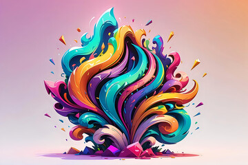 Pastel Swirl Explosion Art.
Artistic swirl of pastel colors, ideal for creative designs and dynamic visual media.