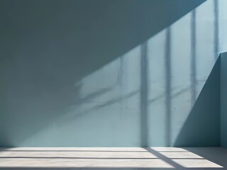 Obraz premium Minimal abstract simple light blue background for product presentation. Shadow and light