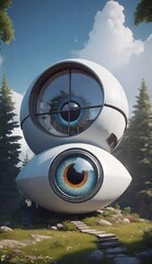 eye shaped house generative ai 