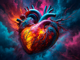 Pulsação de Afeto: O Espetáculo de um Coração em Cores do Amor