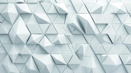 Geometric triangle pattern on white gray background for futuristic digital science concept