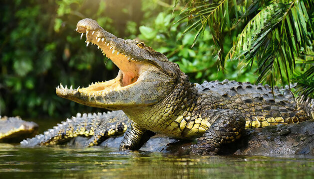 Crocodile. alligator. Wild crocodile image material.