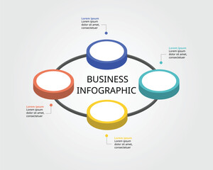 4 circle template for infographic for presentation for 4 element