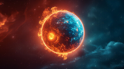earth burning illustration