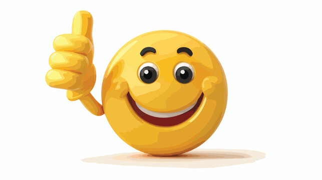 Smiley emoticon cartoon with thumb up  