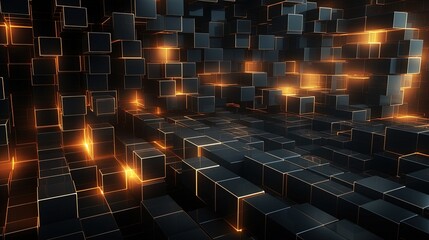 a background with futuristic cubes merging and transforming in a morphing sequence