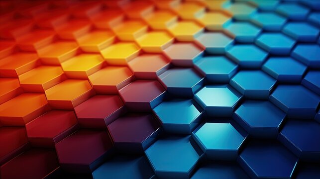 a background with hexagonal honeycomb cells in a gradient color scheme