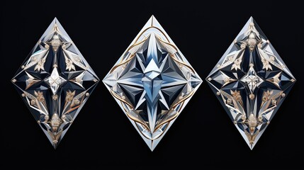 diamond shaped motifs with a 3d illusion