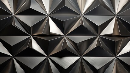 diamond shaped motifs with a three dimensional illusion and metallic finish