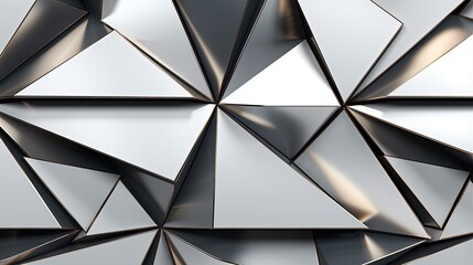 grid of interconnected trapezoids in a harmonious composition with metallic and glossy finishes