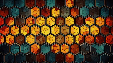 hexagonal grid with a symmetrical design