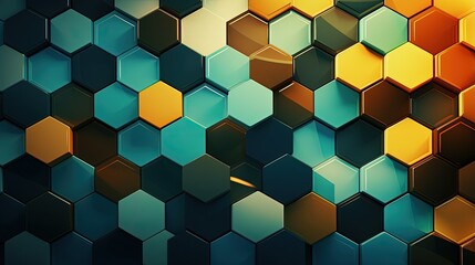 Fototapeta na wymiar hexagonal honeycomb pattern with a harmonious color scheme