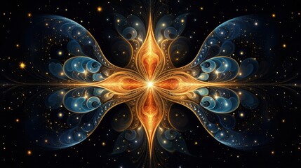 interlocking stars in a cosmic pattern