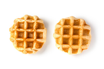  Two Waffle on white background .Top view - 770160947