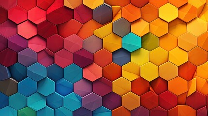 mosaic of interlocking polygons in vibrant colors