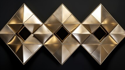 overlapping rhombus shapes with intricate details and a metallic sheen