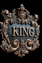 Royal elegance: captivating logo text king design, symbolizing majesty, authority, and regal sophistication, perfect for branding and marketing ventures